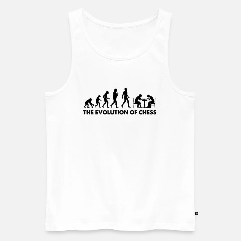 The Evolution Of Chess - Männer Premium Bio Tank Top - Weiß