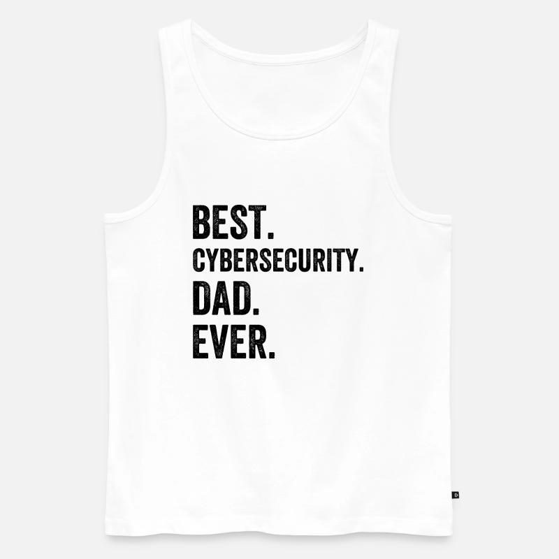 Best Cybersecurity Dad Ever - Männer Premium Bio Tank Top - Weiß