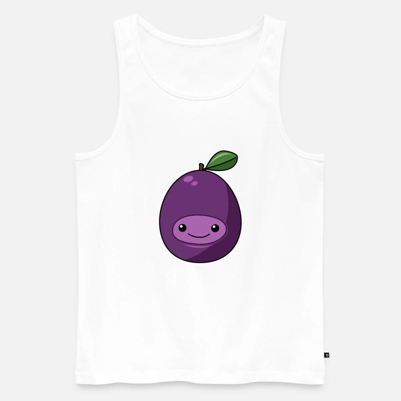 Comic Pflaume - Männer Premium Bio Tank Top - Weiß