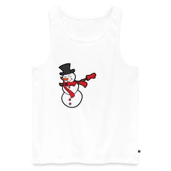 Christmas Dabbing Dab Snowman - Men's Premium Organic Tank Top - white - Front - Michal (187cm)