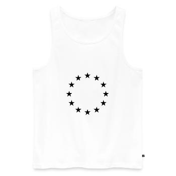 EU stars in black - Europe European Union - Men's Premium Organic Tank Top - white - Front - AI Model Male 178 light (178cm)
