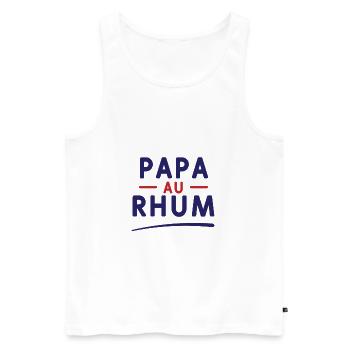 Papa mit Rum - Männer Premium Bio Tank Top - Weiß - Vorne - AI Model Male 178 light (178cm)