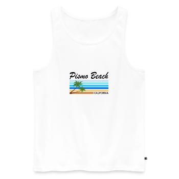 Plage de Pismo Beach California USA - Débardeur bio Premium Homme - blanc - Devant - Michal (187cm)