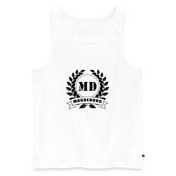 Magdeburg Lorbeerkranz - Männer Premium Bio Tank Top - Weiß - Vorne - Michal (187cm)