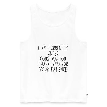 Ich bin derzeit im Aufbau Lustige Zitate Becher - Männer Premium Bio Tank Top - Weiß - Vorne - AI Model Male 178 light (178cm)