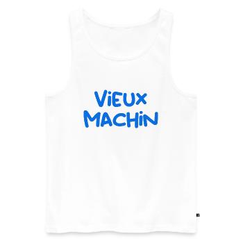 Papa Mon Vieux machin A moi Humour Homme - Débardeur bio Premium Homme - blanc - Devant - Michal (187cm)