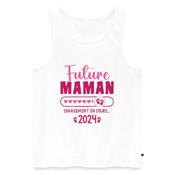 Werdende Mutter 2024 Fortlaufend Schwangere Mutter - Männer Premium Bio Tank Top - Weiß - Vorne - AI Model Male 178 light (178cm)