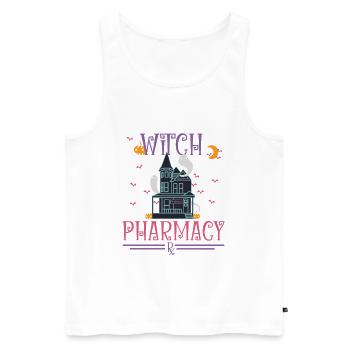 Pharmacie Halloween - Débardeur bio Premium Homme - blanc - Devant - Michal (187cm)