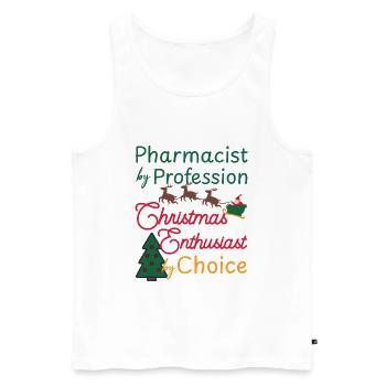 Pharmacist Christmas Xmas Enthusiast - Men's Premium Organic Tank Top - white - Front - Michal (187cm)