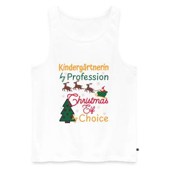 Kindergarten Teacher Christmas Xmas Elf Kindergarten - Men's Premium Organic Tank Top - white - Front - AI Model Male 178 light (178cm)