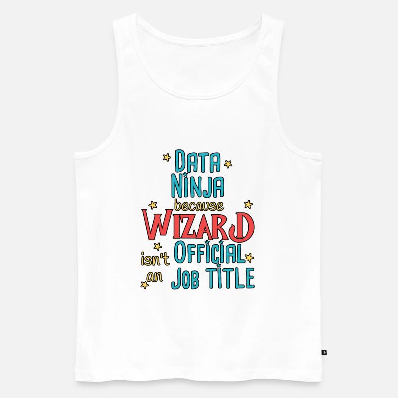 Data Ninja Wizard - Men's Premium Organic Tank Top - white