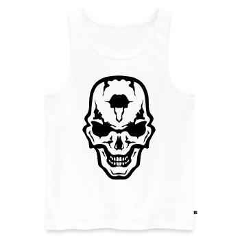 Kopf des Todes Schädel Gothic Gothic Kranich - Männer Premium Bio Tank Top - Weiß - Vorne - AI Model Male 178 light (178cm)