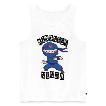 Kindness Ninja, Fight against Bullying - Men's Premium Organic Tank Top - white - Front - AI Model Male 178 light (178cm)