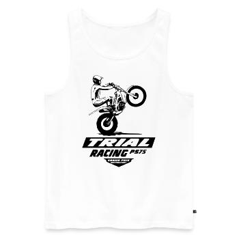 Trial - Trialsport - Moto Trial - Motorcycle Trial - Männer Premium Bio Tank Top - Weiß - Vorne - AI Model Male 178 light (178cm)