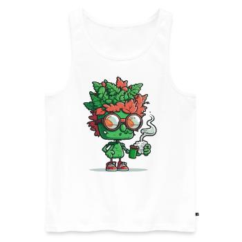 Petes Party - Men's Premium Organic Tank Top - white - Front - Michal (187cm)