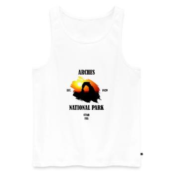 Arches Nationalpark Utah USA Steinbogen Geologie - Männer Premium Bio Tank Top - Weiß - Vorne - AI Model Male 178 light (178cm)