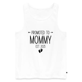 Promu au rang de maman est. 2025 - Débardeur bio Premium Homme - blanc - Devant - Michal (187cm)