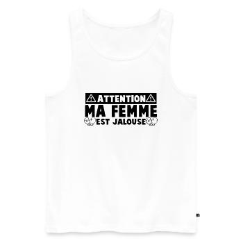 MA FEMME - Débardeur bio Premium Homme - blanc - Devant - AI Model Male 178 light (178cm)