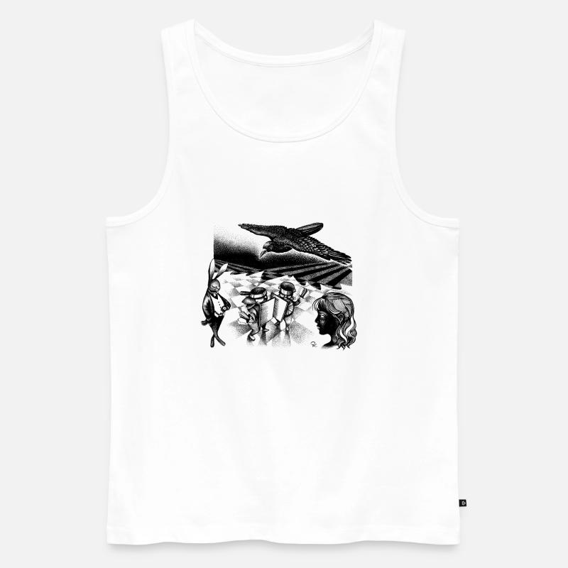 Spiegelland Inktober 2023 Shadow - Männer Premium Bio Tank Top - Weiß