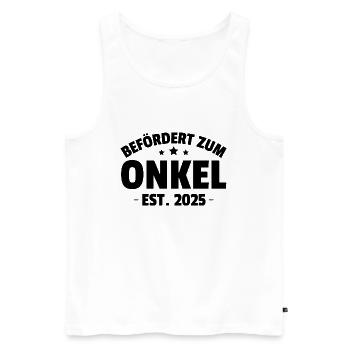 Befördert zum Onkel Est. 2025 - Männer Premium Bio Tank Top - Weiß - Vorne - Michal (187cm)