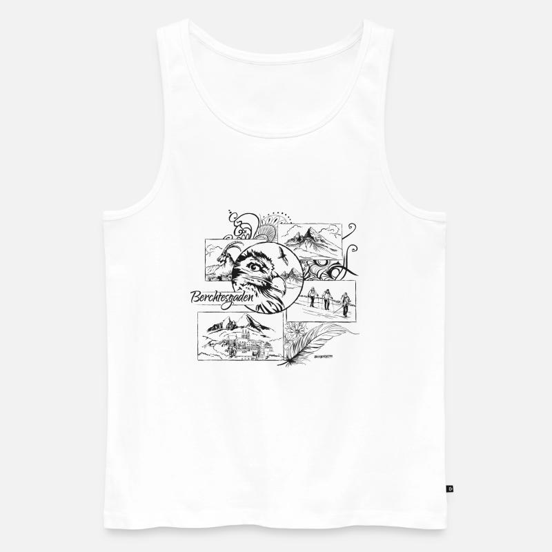 Berchtesgaden Watzmann Bartgeier - Männer Premium Bio Tank Top - Weiß