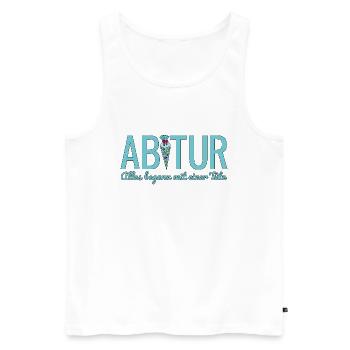 Abitur 2026 Alles begann mit einer Tüte Abi 2026 - Männer Premium Bio Tank Top - Weiß - Vorne - AI Model Male 178 light (178cm)