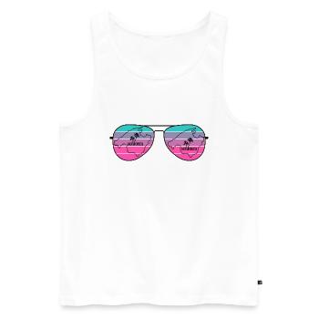 Sonnenbrille mit Landkarte von der Insel Mallorca - Männer Premium Bio Tank Top - Weiß - Vorne - Michal (187cm)