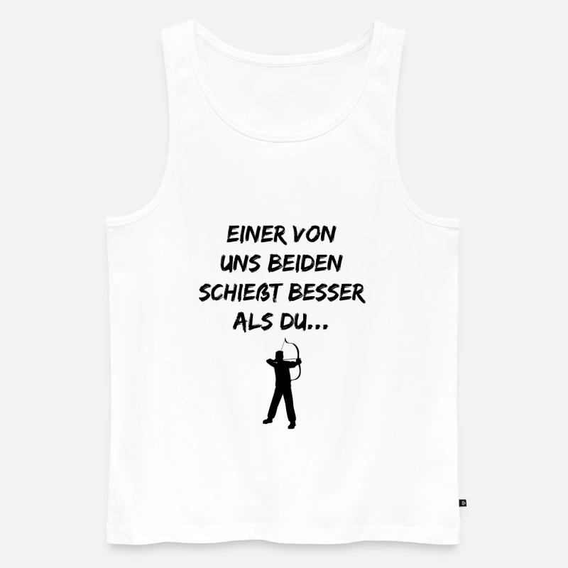 Bogenschießen Spruch Bogenschütze Geschenk - Männer Premium Bio Tank Top - Weiß