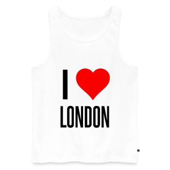 Londres - Débardeur bio Premium Homme - blanc - Devant - Michal (187cm)