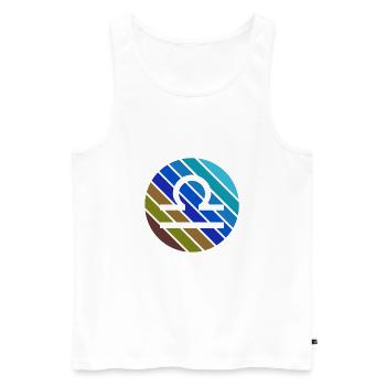 Signe du zodiaque Balance Horoscope Astrologie - Débardeur bio Premium Homme - blanc - Devant - AI Model Male 178 light (178cm)