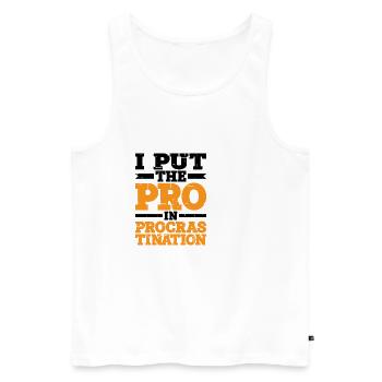 I Put The Pro In Procrastination 4 - Männer Premium Bio Tank Top - Weiß - Vorne - AI Model Male 178 light (178cm)