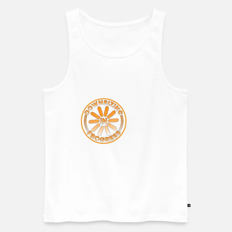 Downsizing In Progress 15 - Men's Premium Organic Tank Top - white