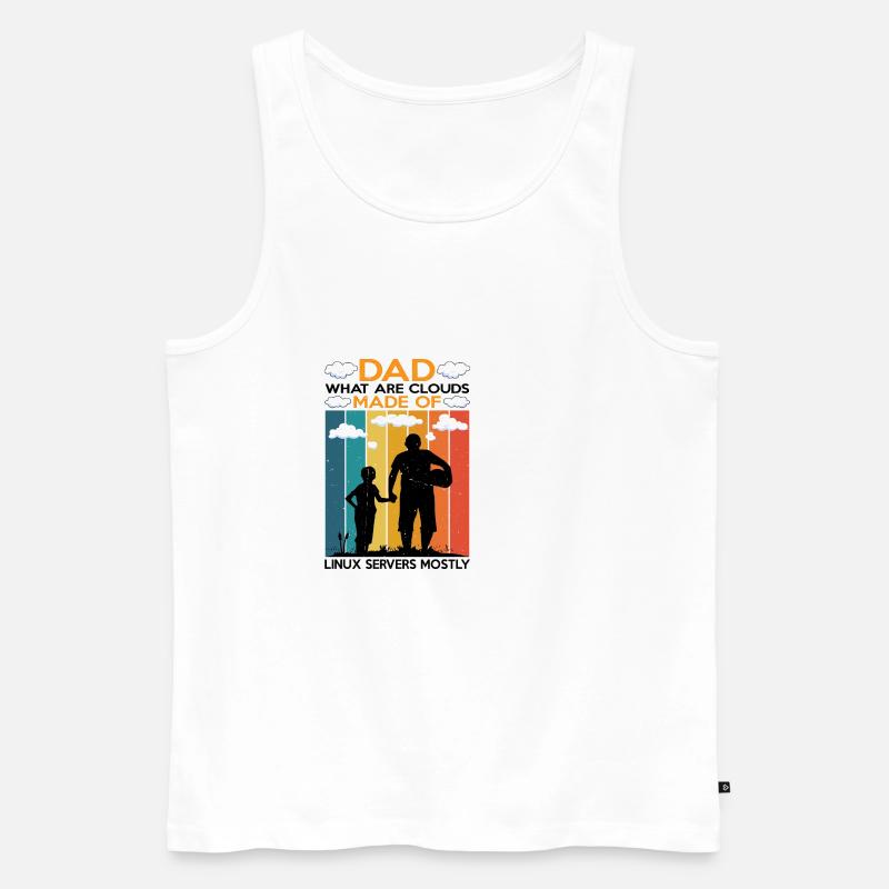 What Are Clouds Made Of, Linux Servers Mostly 7 - Männer Premium Bio Tank Top - Weiß