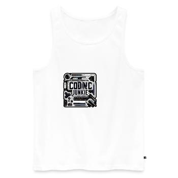 Accro au codage 11 - Débardeur bio Premium Homme - blanc - Devant - Michal (187cm)