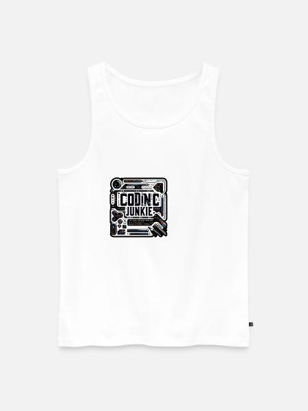 Coding Junkie 11 - Men's Premium Organic Tank Top - white