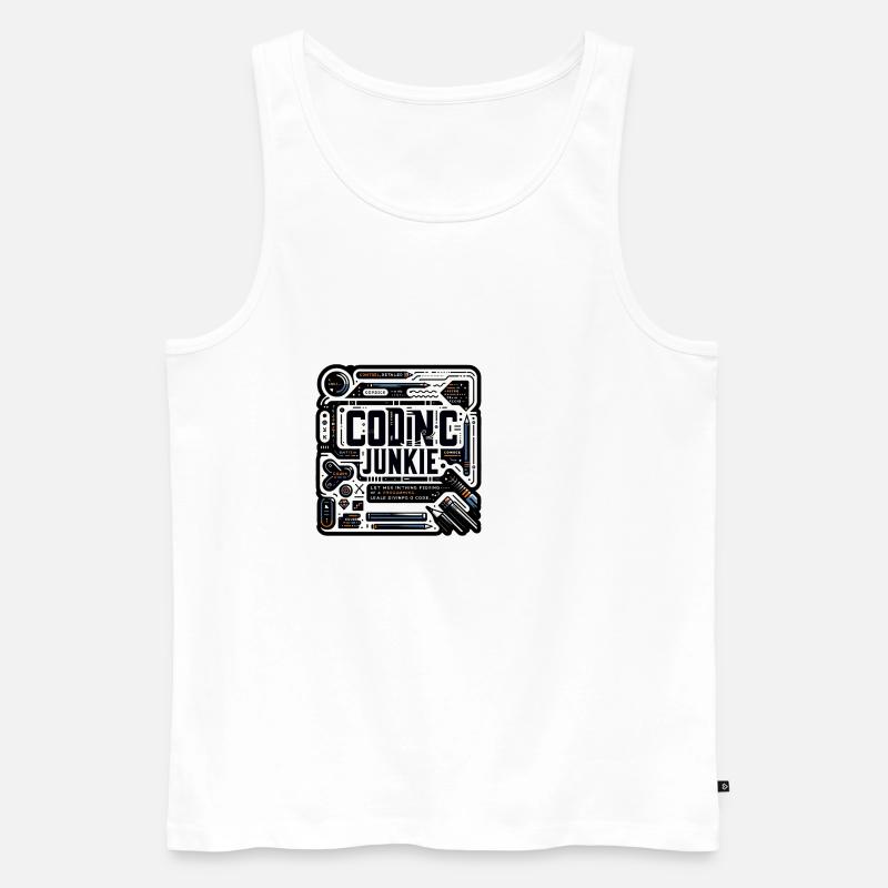 Coding Junkie 11 - Men's Premium Organic Tank Top - white
