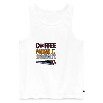 Coffee Music Sawdust 4 - Men's Premium Organic Tank Top - white - Front - Michal (187cm)