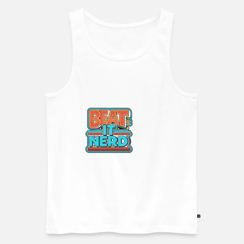 Beat it Nerd 8 - Männer Premium Bio Tank Top - Weiß