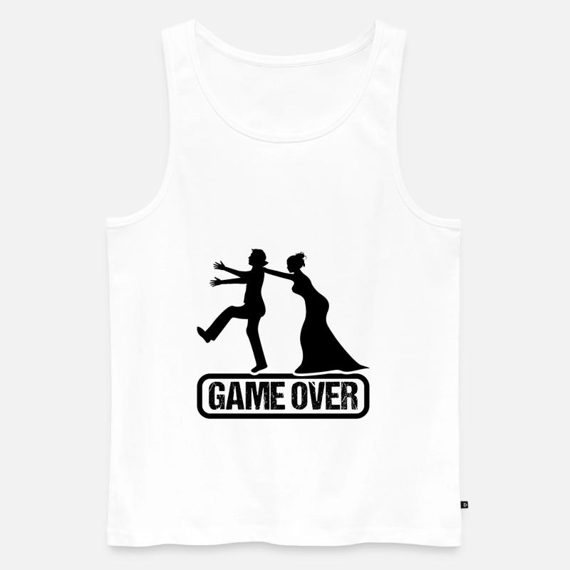 Game Over Hochzeit - Männer Premium Bio Tank Top - Weiß