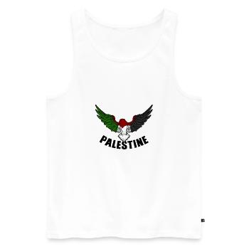 Free Gaza Liberté de Palestine libre pour la Palestine - Débardeur bio Premium Homme - blanc - Devant - Michal (187cm)
