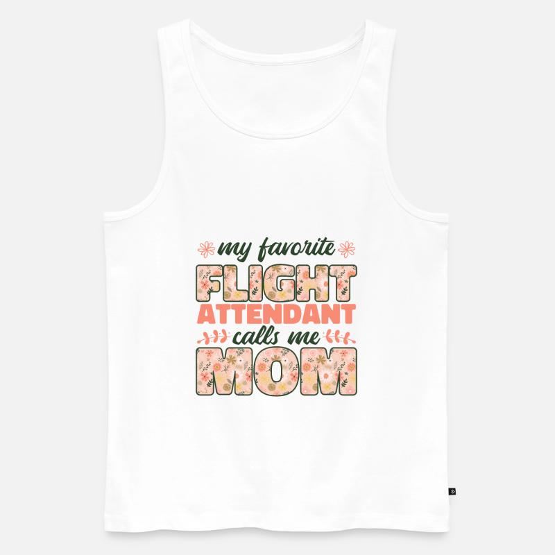 Stewardess Flugbegleiter flugbegleiterin Geschenk - Männer Premium Bio Tank Top - Weiß