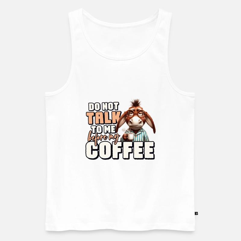 Mürrischer Esel mit Kaffee - Männer Premium Bio Tank Top - Weiß