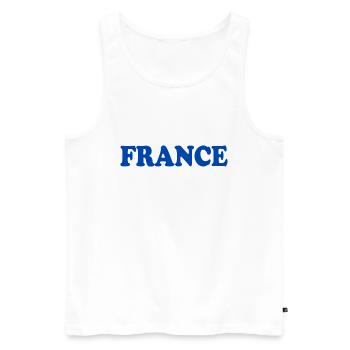 France - Männer Premium Bio Tank Top - Weiß - Vorne - Michal (187cm)