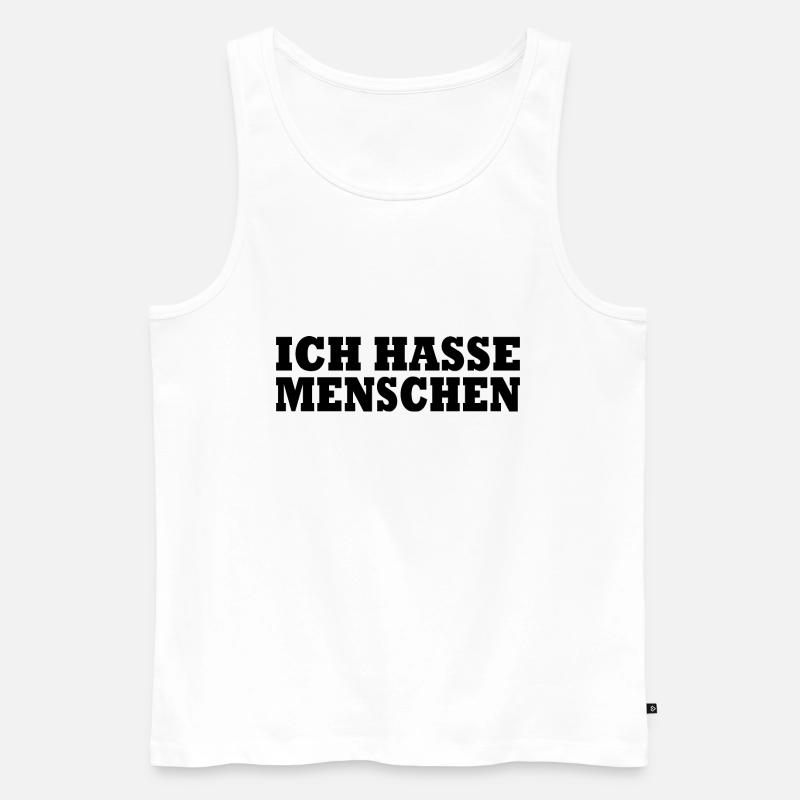 Ich hasse menschen - Männer Premium Bio Tank Top - Weiß