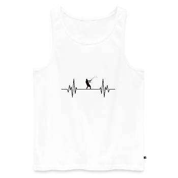 Fishing anglers heartbeat - Men's Premium Organic Tank Top - white - Front - Michal (187cm)