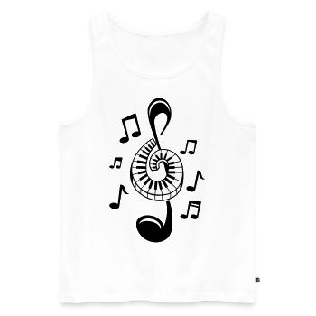 Music Love Clef Party Musicien DJ Danse - Débardeur bio Premium Homme - blanc - Devant - Michal (187cm)