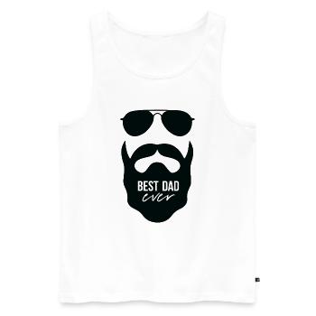Le meilleur papa père Barbe Barbe Barbe - Débardeur bio Premium Homme - blanc - Devant - Michal (187cm)