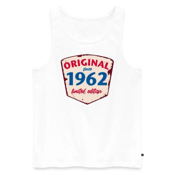 1962 Blechschild - limeted edition - Vintage - Männer Premium Bio Tank Top - Weiß - Vorne - AI Model Male 178 light (178cm)