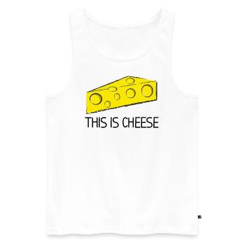 This is cheese - Men's Premium Organic Tank Top - white - Front - Michal (187cm)
