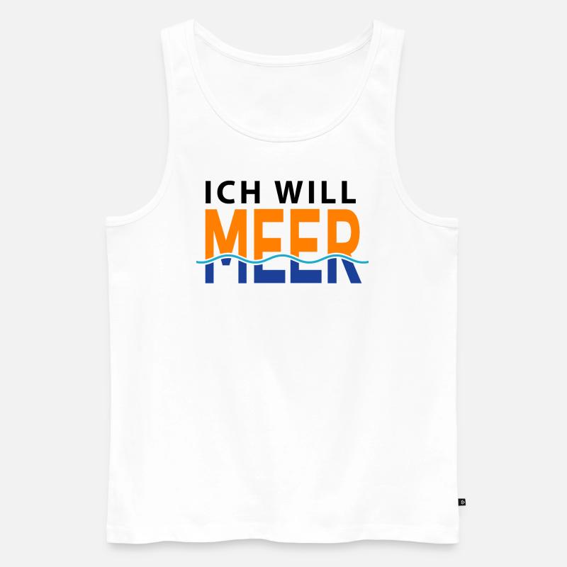 Ich will Meer - Männer Premium Bio Tank Top - Weiß